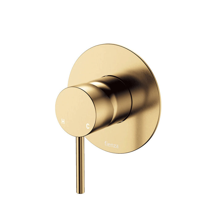 Fienza Kaya Solid Brass Large Round Plate Wall Mixer