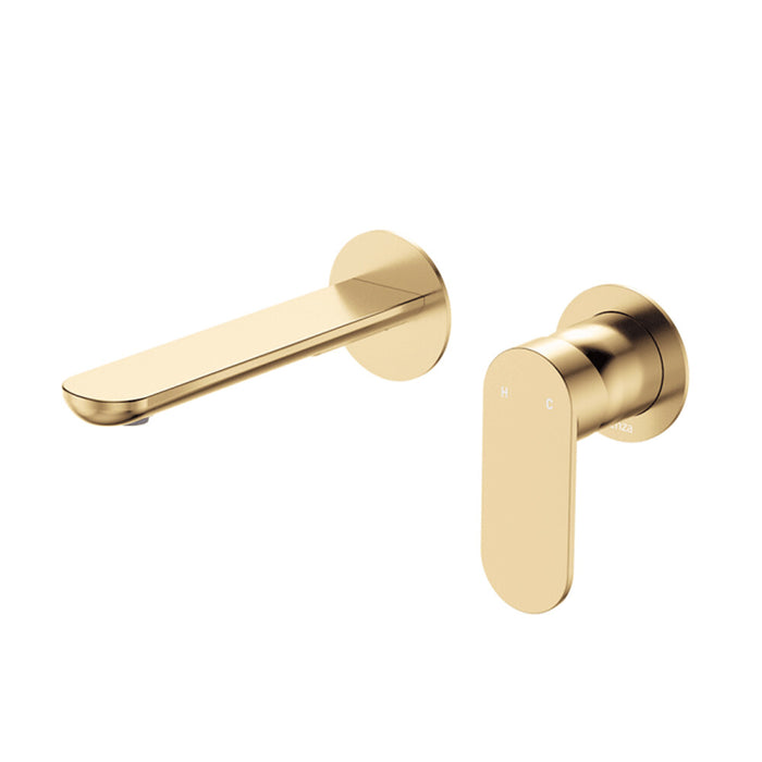 160mm Outlet Fienza Empire Round Plate Slim Wall Basin/Bath Mixer