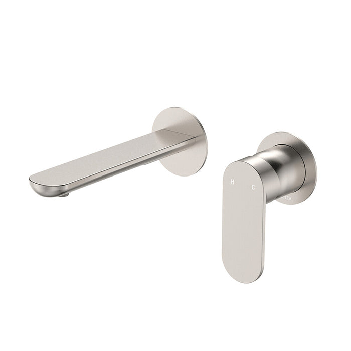 160mm Outlet Fienza Empire Round Plate Slim Wall Basin/Bath Mixer