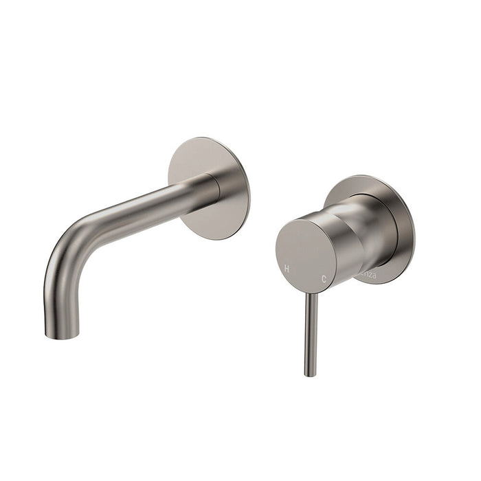 130mm Outlet Fienza Kaya Stainless Steel Round Wall Basin/Bath Mixer