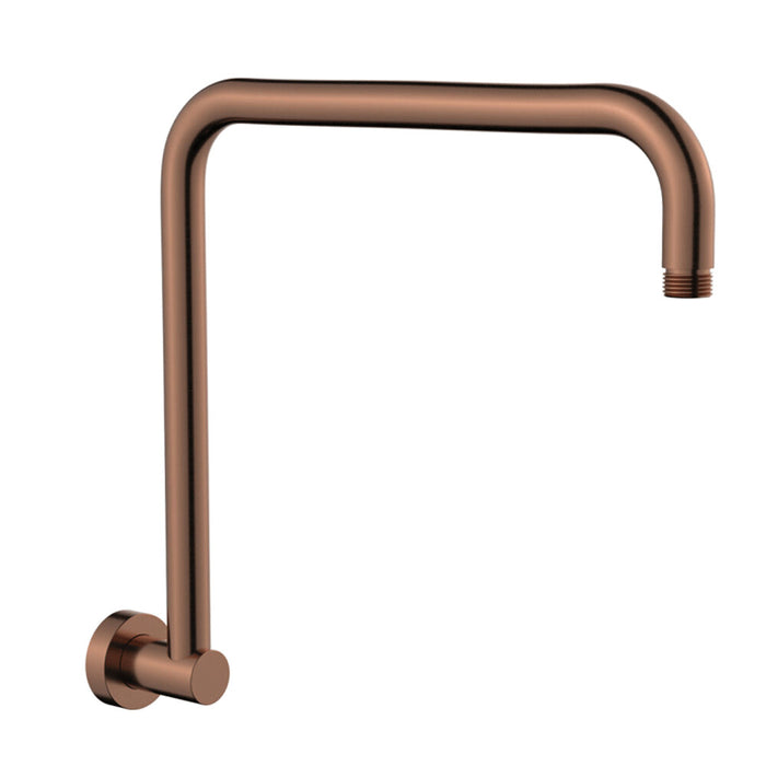 Fienza Brushed Copper Stainless Steel Round Fixed Gooseneck Shower Arm