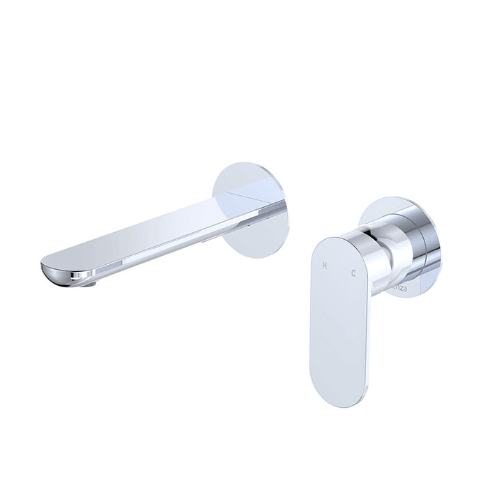 160mm Outlet Fienza Empire Round Plate Slim Wall Basin/Bath Mixer