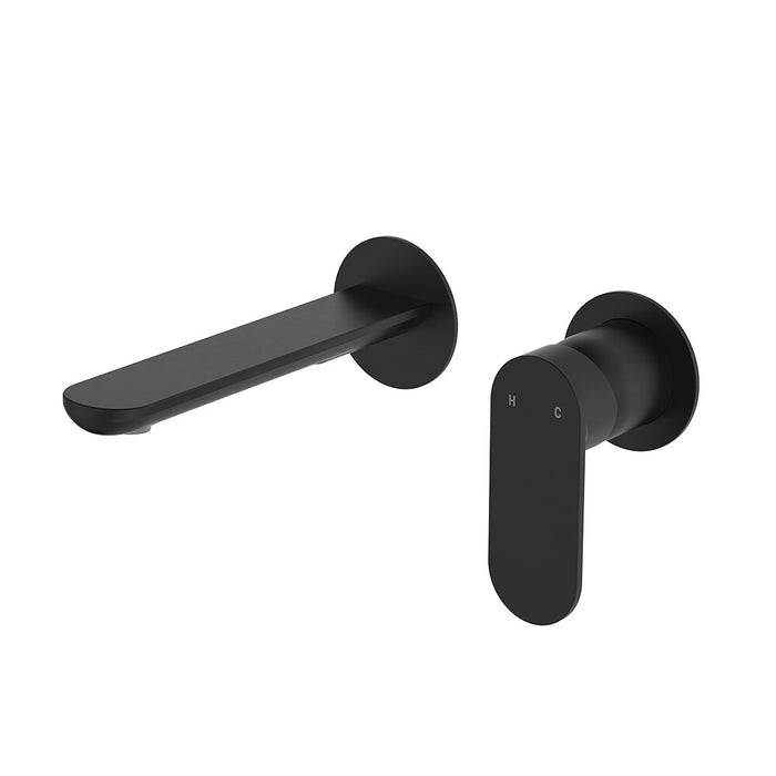160mm Outlet Fienza Empire Round Plate Slim Wall Basin/Bath Mixer