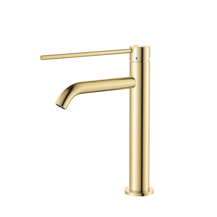 Fienza Kaya Stainless Steel Round Care Medium Basin Mixer