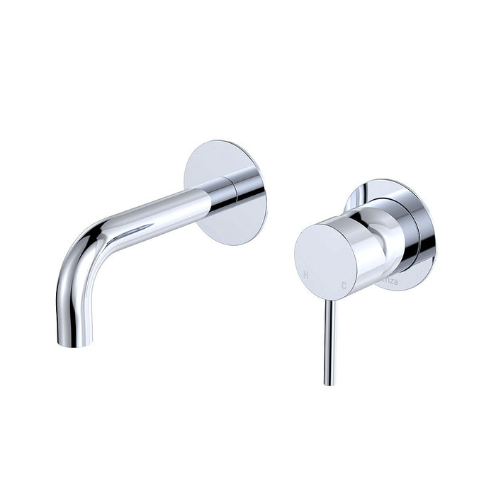 130mm Outlet Fienza Kaya Stainless Steel Round Wall Basin/Bath Mixer