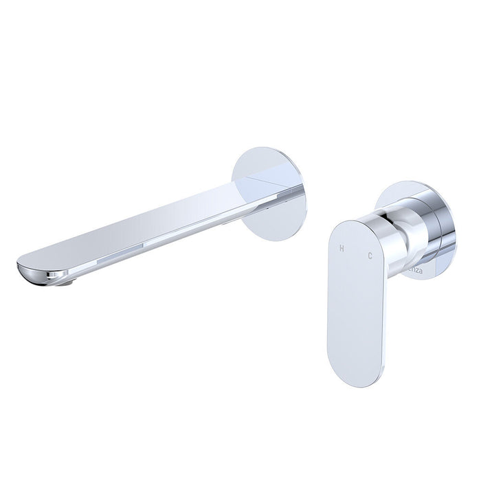 200mm Outlet Fienza Empire Round Plate Slim Wall Basin/Bath Mixer