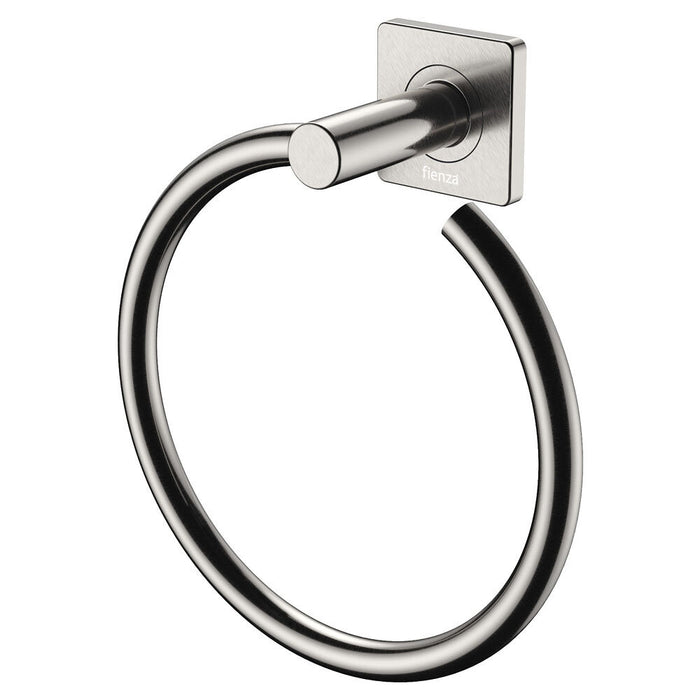 Fienza Sansa Stainless Steel Square Plate Towel Ring