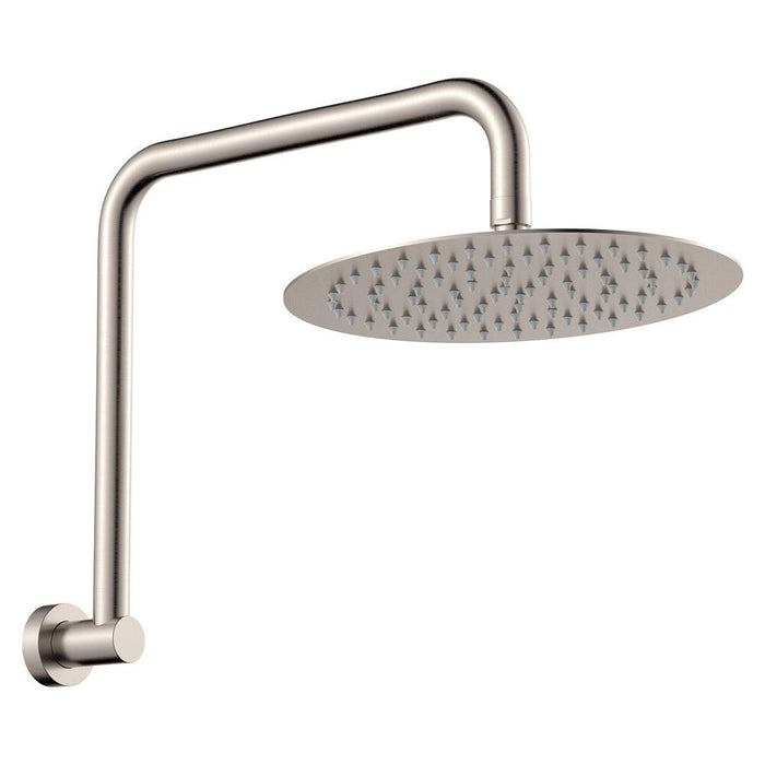 250mm Fienza Kaya Stainless Steel Round Gooseneck Shower Arm Set