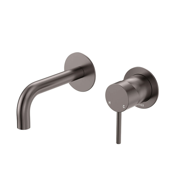 130mm Outlet Fienza Kaya Stainless Steel Round Wall Basin/Bath Mixer