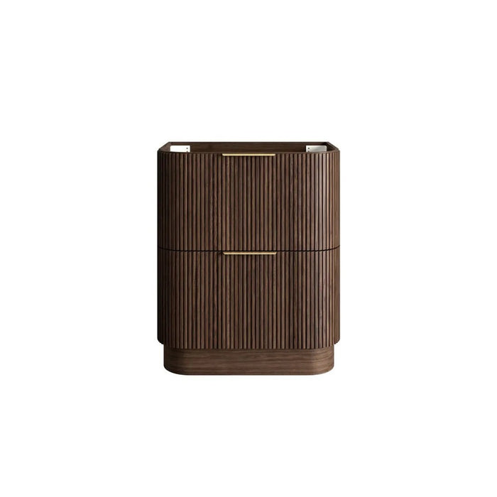 600-1800*490*830mm Otti Havana Sable Walnut Fluted Curve Freestanding Vanity