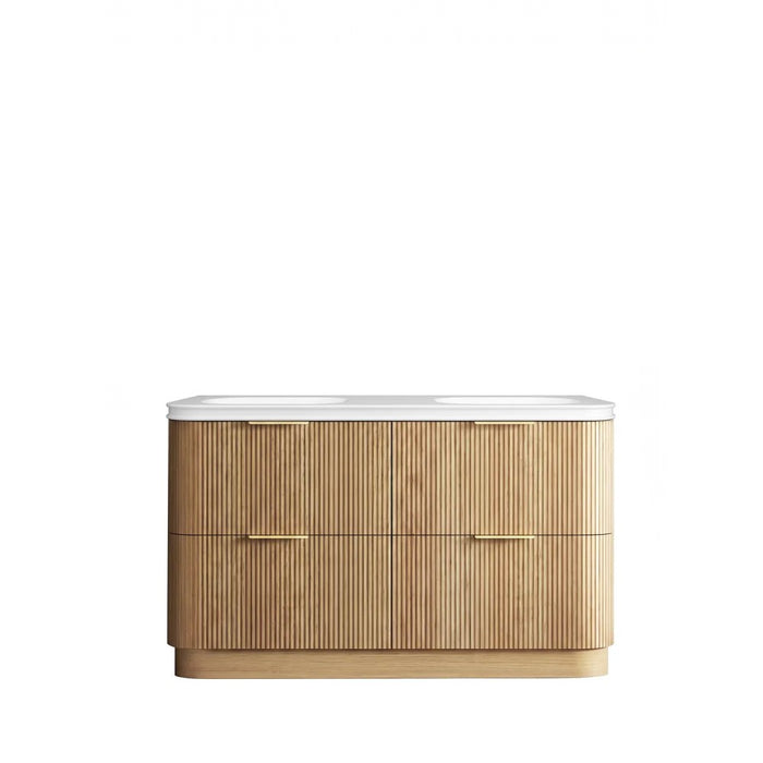 600-1800*490*830mm Otti Havana Woodland Oak Fluted Curve Freestanding Vanity