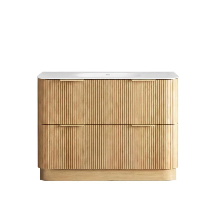 600-1800*490*830mm Otti Havana Woodland Oak Fluted Curve Freestanding Vanity