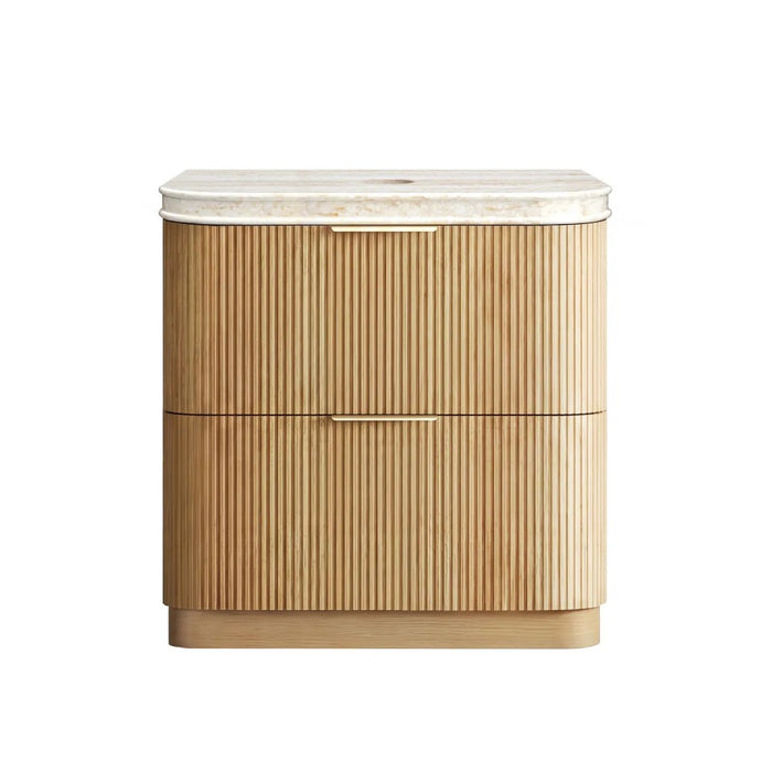 600-1800*490*830mm Otti Havana Woodland Oak Fluted Curve Freestanding Vanity