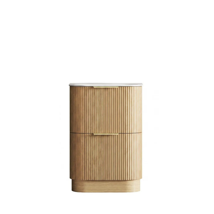 600-1800*490*830mm Otti Havana Woodland Oak Fluted Curve Freestanding Vanity