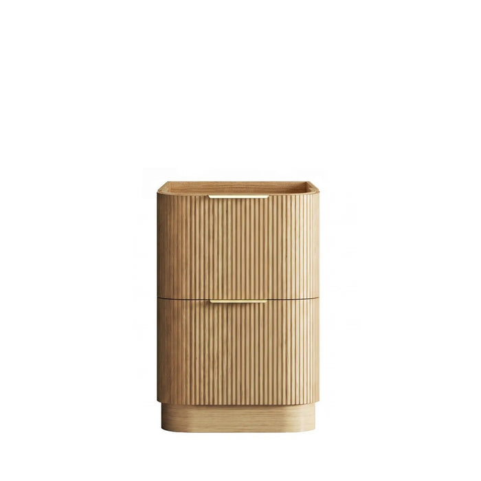 600-1800*490*830mm Otti Havana Woodland Oak Fluted Curve Freestanding Vanity