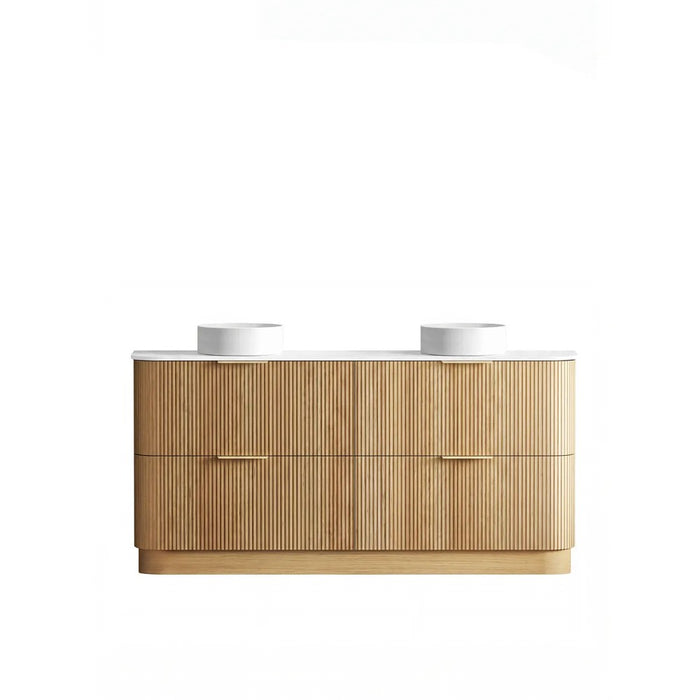 600-1800*490*830mm Otti Havana Woodland Oak Fluted Curve Freestanding Vanity