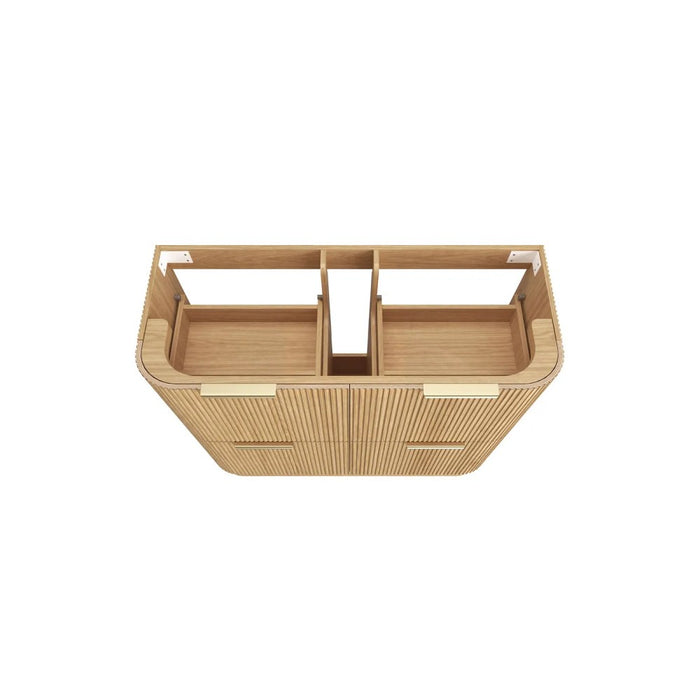 600-1800*490*830mm Otti Havana Woodland Oak Fluted Curve Freestanding Vanity