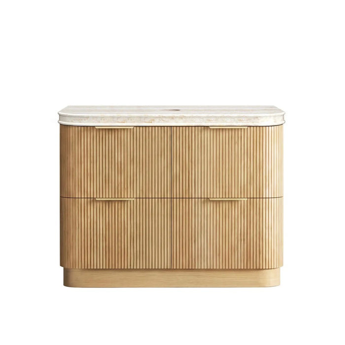 600-1800*490*830mm Otti Havana Woodland Oak Fluted Curve Freestanding Vanity