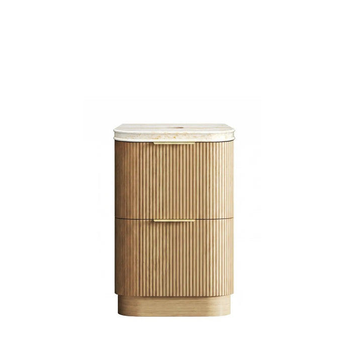 600-1800*490*830mm Otti Havana Woodland Oak Fluted Curve Freestanding Vanity