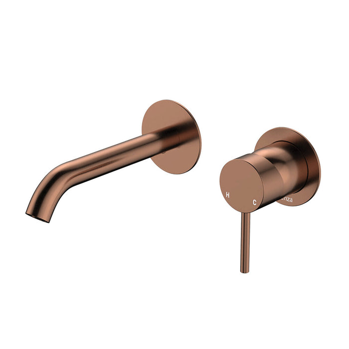 160mm Outlet Fienza Kaya Lead-Free Solid Brass Round Plates Basin/Bath Wall Mixer Set