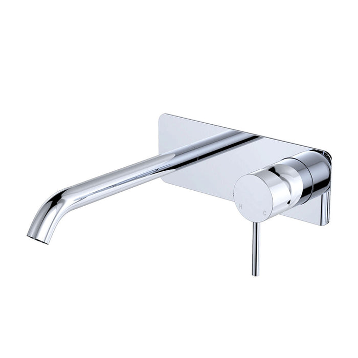 200mm Outlet Fienza Kaya Lead-Free Solid Brass Rectangle Plates Basin/Bath Wall Mixer Set