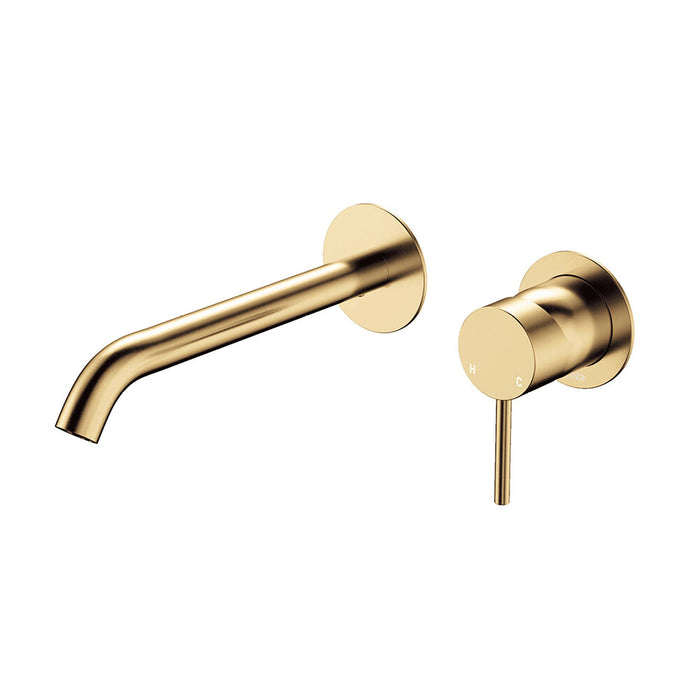 200mm Outlet Fienza Kaya Lead-Free Solid Brass Round Plates Basin/Bath Wall Mixer Set