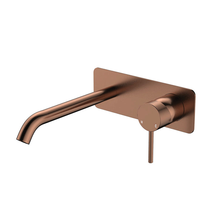 200mm Outlet Fienza Kaya Lead-Free Solid Brass Rectangle Plates Basin/Bath Wall Mixer Set
