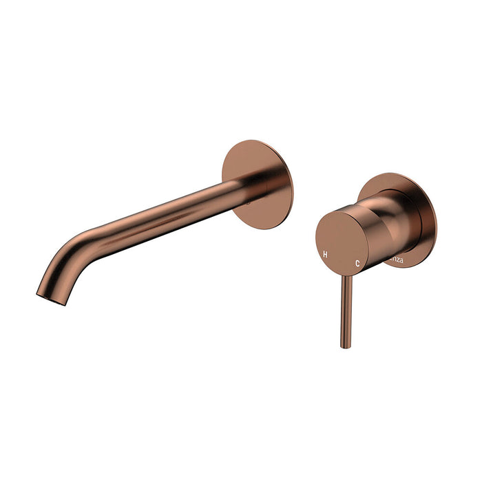 200mm Outlet Fienza Kaya Lead-Free Solid Brass Round Plates Basin/Bath Wall Mixer Set