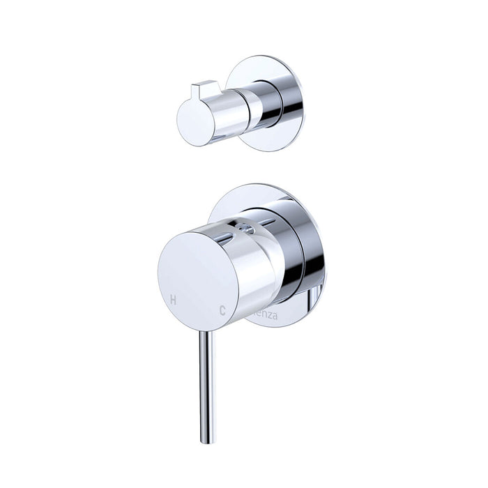 65mm Fienza Kaya Solid Brass Small Round Plate Wall Diverter Mixer