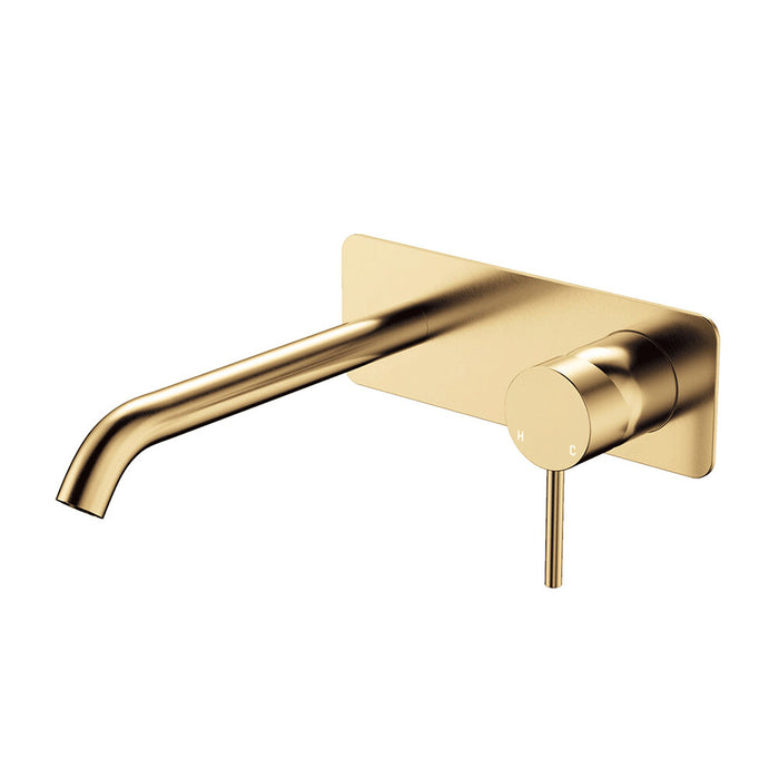 200mm Outlet Fienza Kaya Lead-Free Solid Brass Rectangle Plates Basin/Bath Wall Mixer Set
