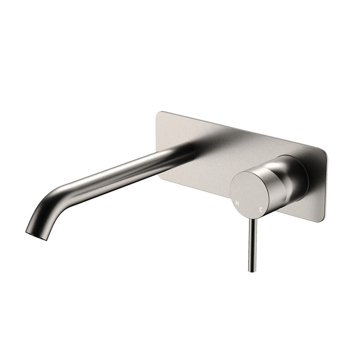 200mm Outlet Fienza Kaya Lead-Free Solid Brass Rectangle Plates Basin/Bath Wall Mixer Set