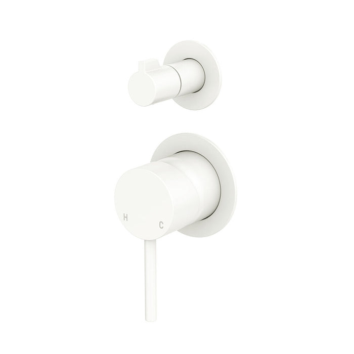 65mm Fienza Kaya Solid Brass Small Round Plate Wall Diverter Mixer