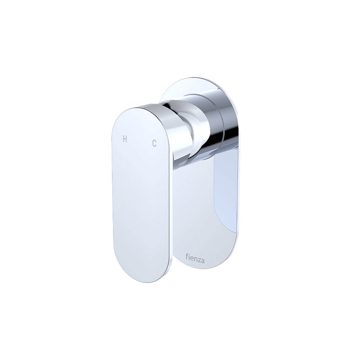 Fienza Empire Slim Stainless Steel Oval Plate Wall Mixer