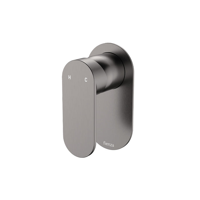 Fienza Empire Slim Stainless Steel Oval Plate Wall Mixer