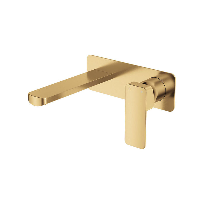 160mm Outlet Fienza Tono Lead-free Brass Rectangular Plate Basin/Bath Wall Mixer Set