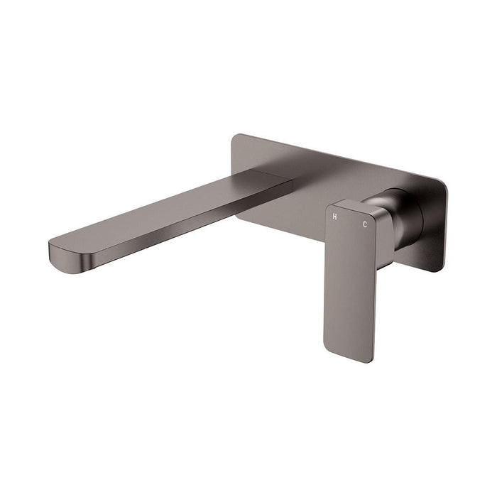 200mm Outlet Fienza Tono Lead-free Brass Rectangular Plate Basin/Bath Wall Mixer Set