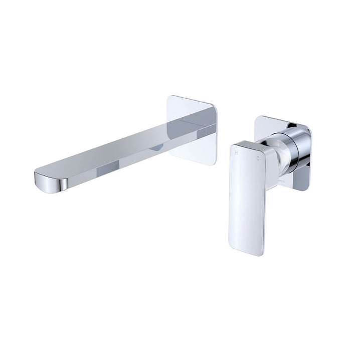 200mm Outlet Fienza Tono Lead-free Brass Square Plate Basin/Bath Wall Mixer Set