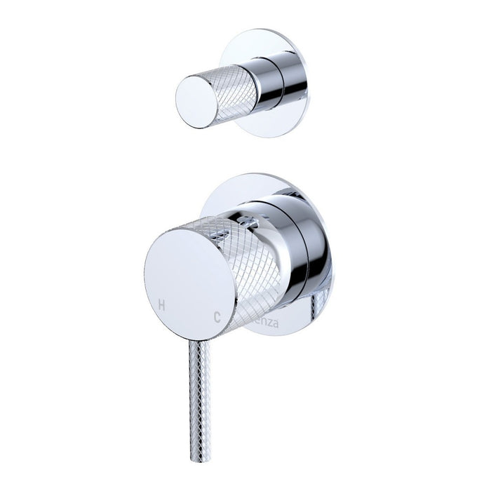 Fienza Axle Solid Brass Small Round Plate Wall Diverter Mixer