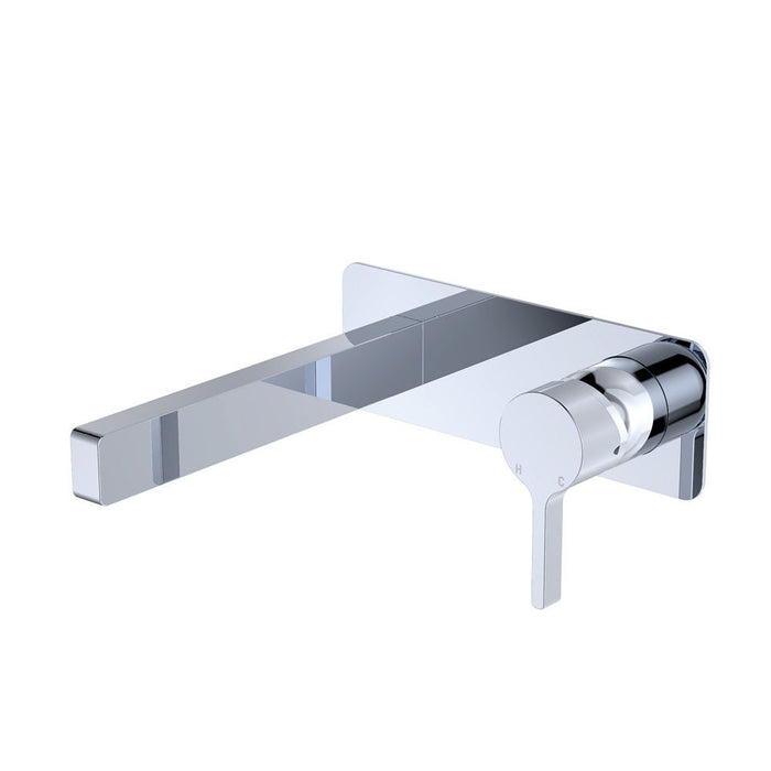 Fienza Sansa Solid Brass Rectangular Plate Wall Bath Mixer Set