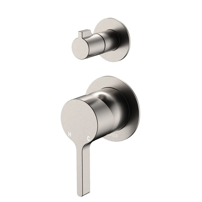 Fienza Sansa Solid Brass Small Round Plate Wall Diverter Mixer
