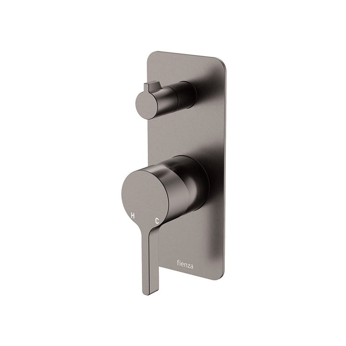 Fienza Sansa Solid Brass Rectangular Plate Wall Diverter Mixer
