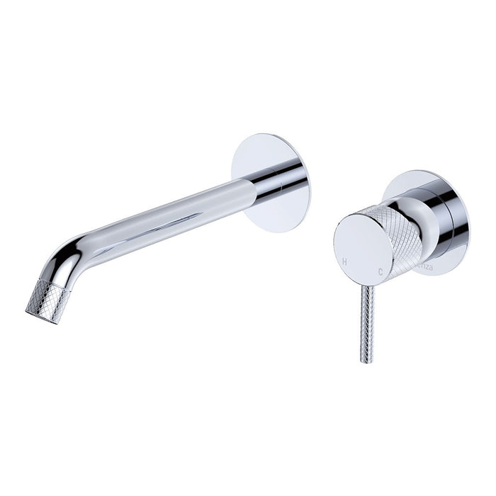 200mm Outlet Fienza Axle Solid Brass Round Plate Wall Basin/Bath Mixer Set