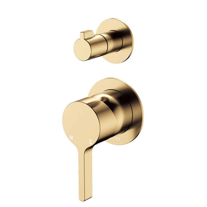 Fienza Sansa Solid Brass Small Round Plate Wall Diverter Mixer