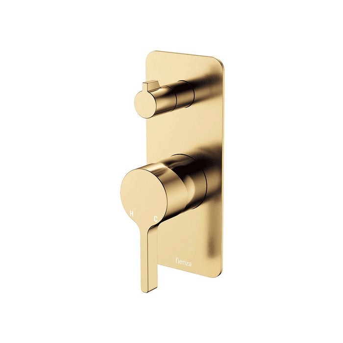 Fienza Sansa Solid Brass Rectangular Plate Wall Diverter Mixer