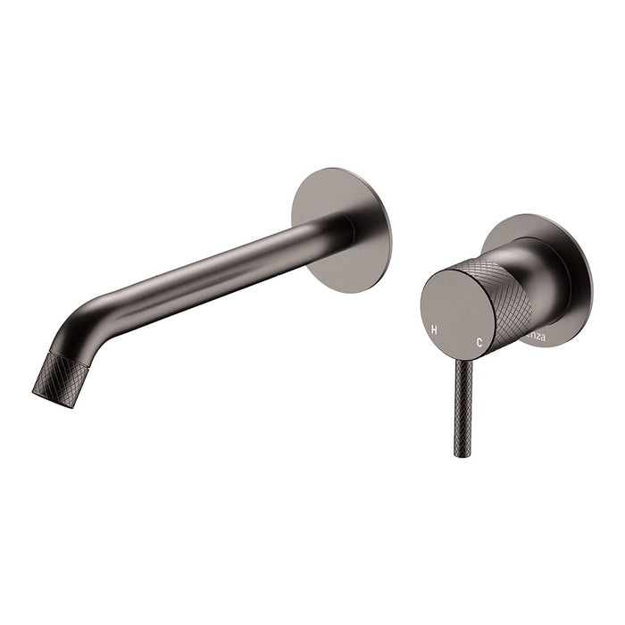 200mm Outlet Fienza Axle Solid Brass Round Plate Wall Basin/Bath Mixer Set