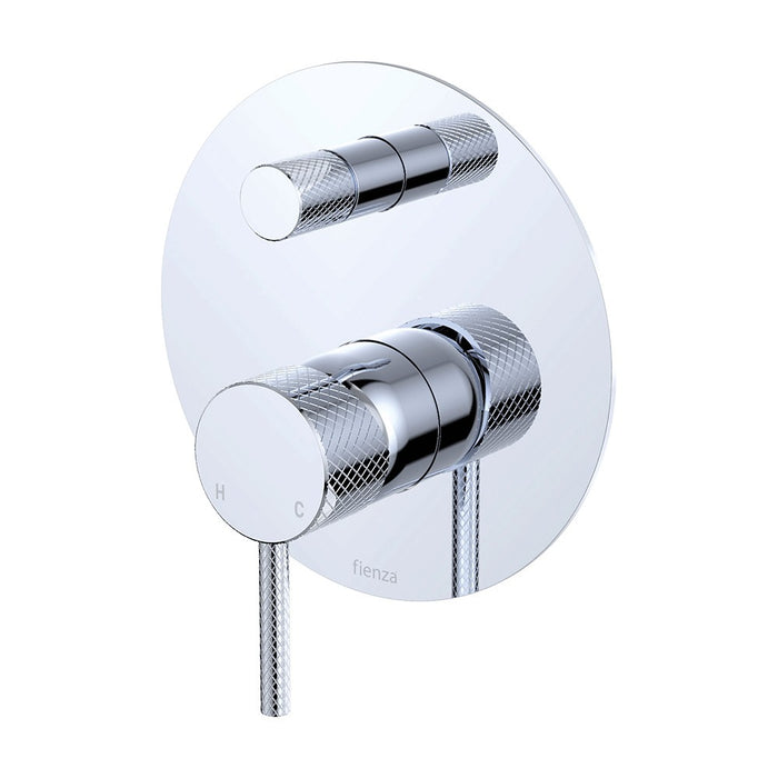 Fienza Axle Solid Brass Large Round Plate Wall Diverter Mixer