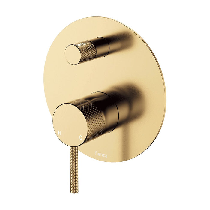 Fienza Axle Solid Brass Large Round Plate Wall Diverter Mixer