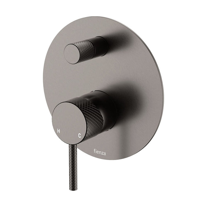 Fienza Axle Solid Brass Large Round Plate Wall Diverter Mixer
