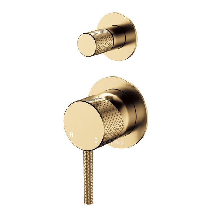 Fienza Axle Solid Brass Small Round Plate Wall Diverter Mixer