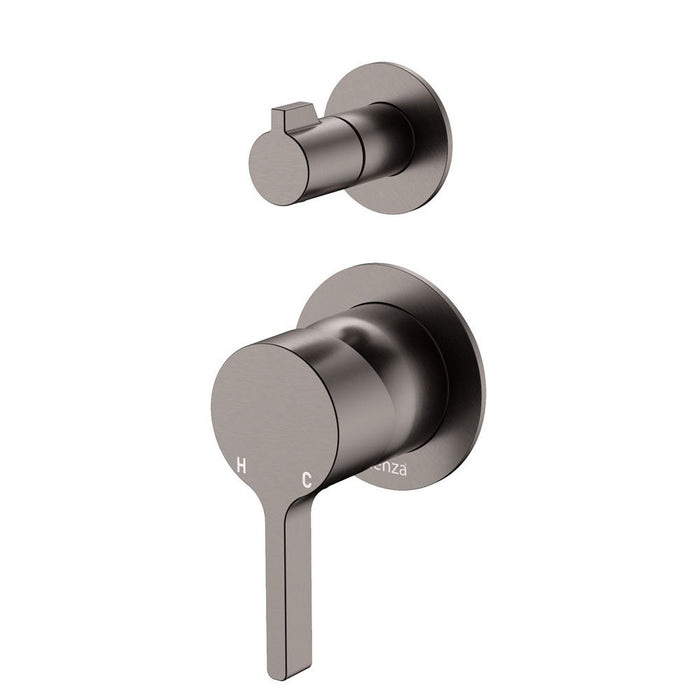 Fienza Sansa Solid Brass Small Round Plate Wall Diverter Mixer
